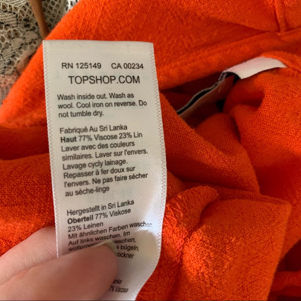 Topshop Orange Knot Tie Hem Polly Camisole Tank Top 3350 - Picture 9 of 11